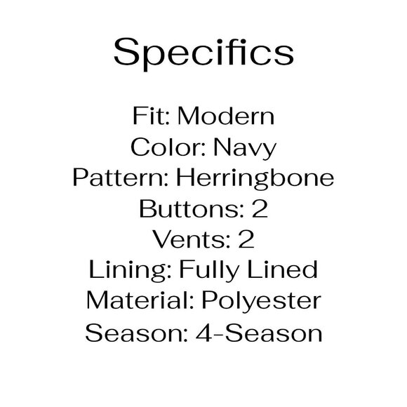 J. Ferrar 40R Navy Blazer Sport Coat Jacket 2-Button Herringbone T497 - Picture 4 of 11